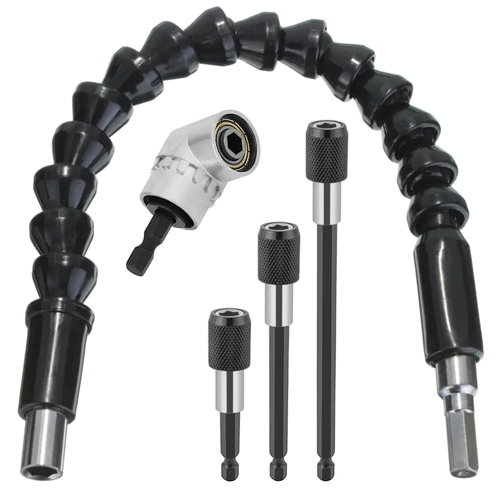 Right Angle Drill and Flexible Shaft Bits Extension Screwdriver