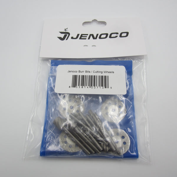 JENOCO 10pc HSS Power Bit Burr Set + 10pc Diamond Coated Power Bit Cutting Wheel Set - Fits Dremel Tool